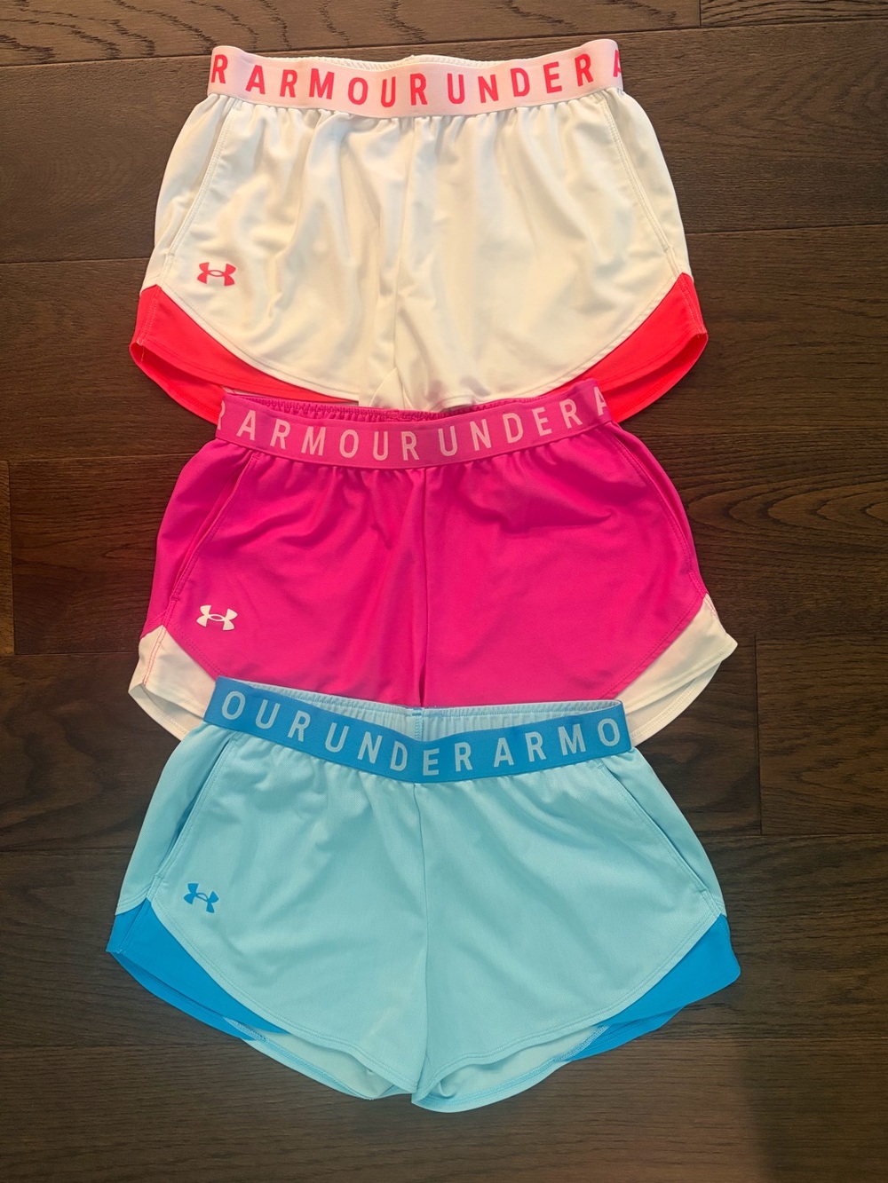 Under Armour Women’s Athletic Shorts - White, Pink, Light Blue